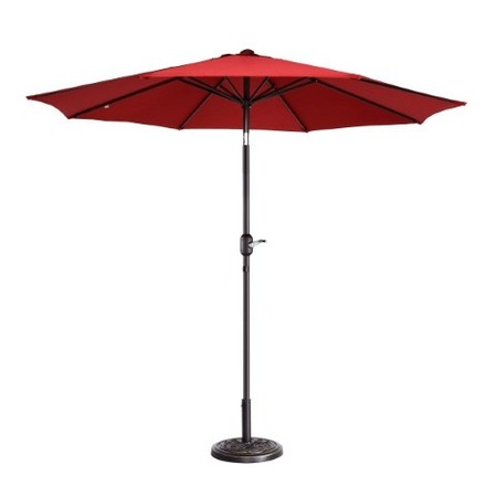 NATURE SPRING Nature Spring 9 Foot Patio Umbrella- Auto Tilt, Red 224578ARP